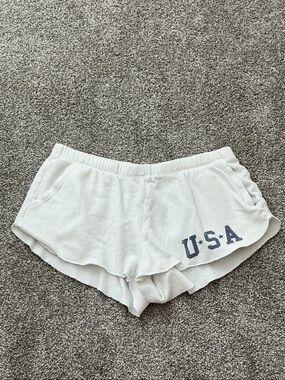 Grayson Threads White Terry USA Graphic Athletic Shorts